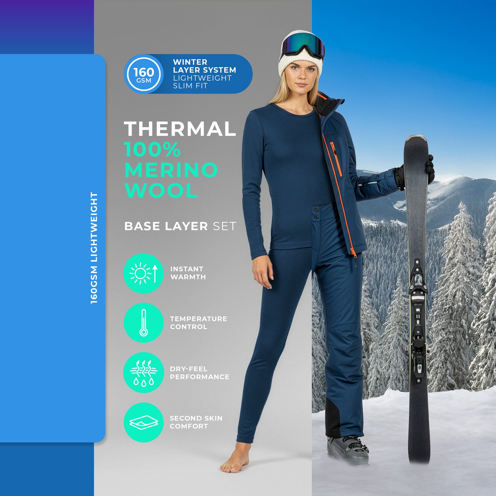 Women's 160 Long Sleeve & Bottoms 2-Piece Denim