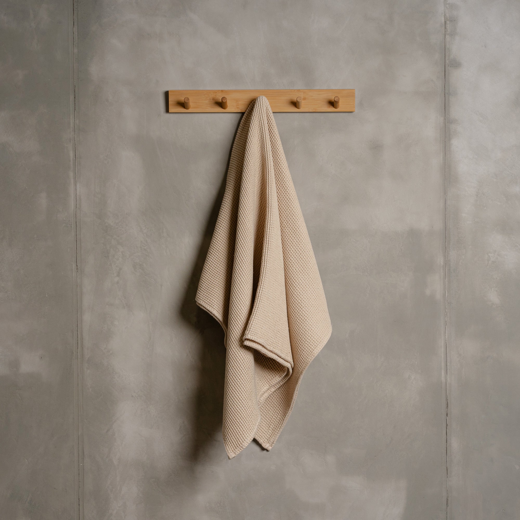 Waffle Bath Towel 100x140 in sand brown