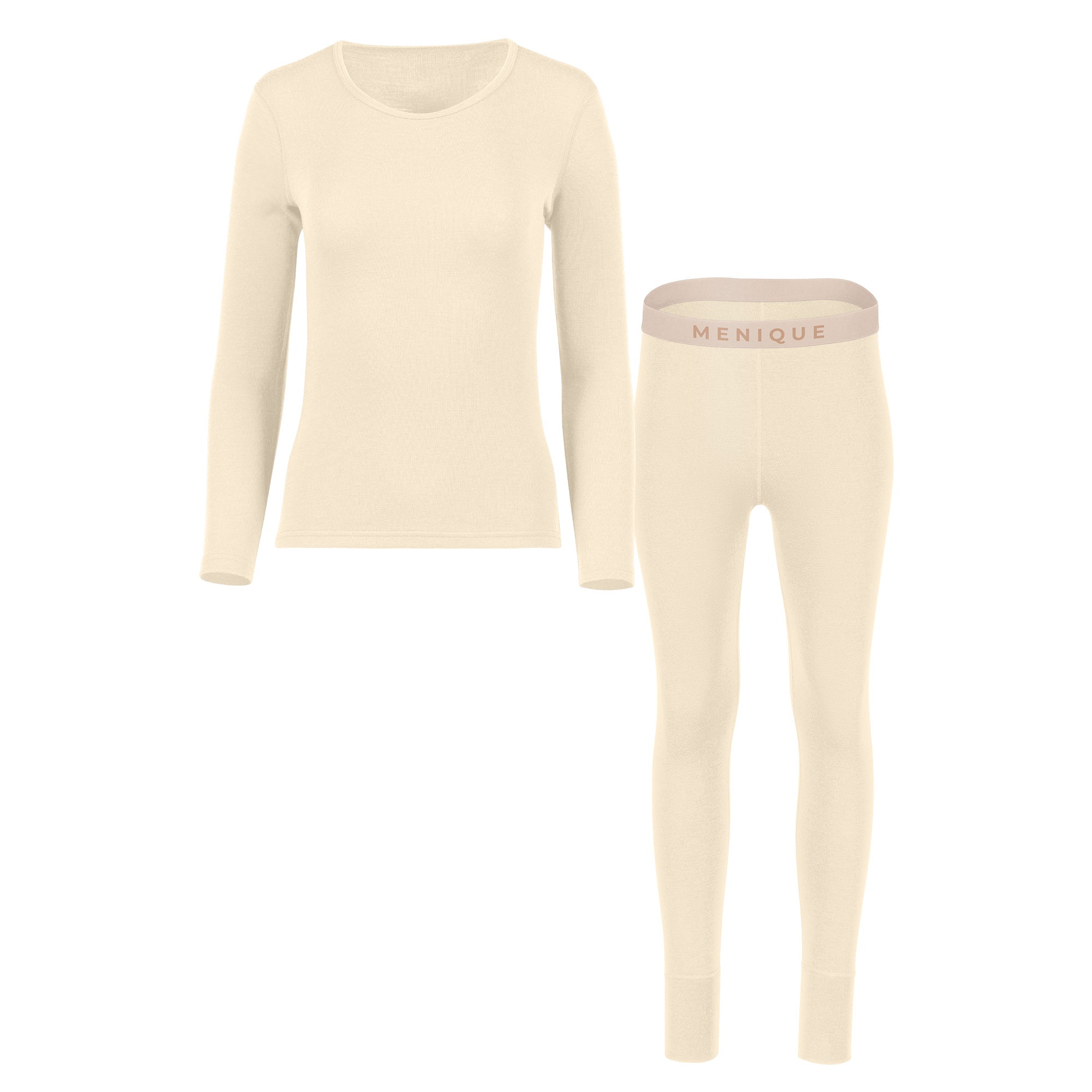 Women's 250 Long Sleeve & Bottoms 2-Piece Natural Front