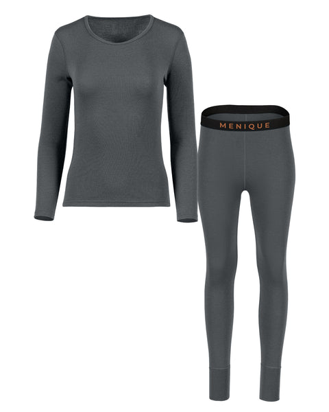 Women&#39;s 250 Long Sleeve &amp; Bottoms 2-Piece Perfect Grey Front