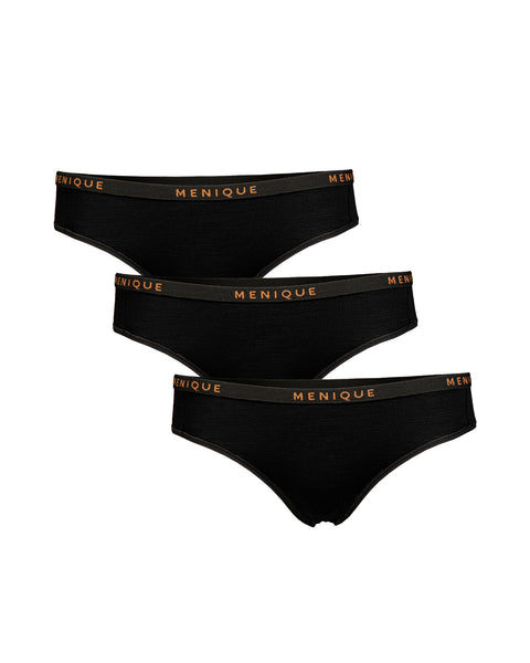 Women&#39;s Merino 160 Bikini Briefs Black 3-Pack