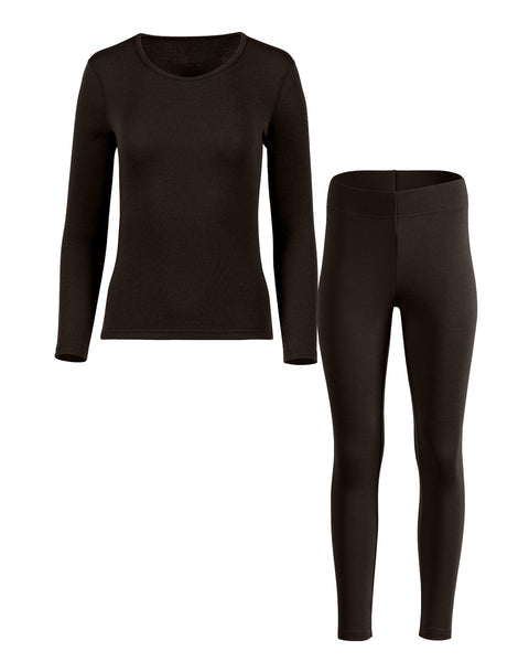 Women's 250 Long Sleeve &amp; Leggings 2-Piece Chocolate Brown