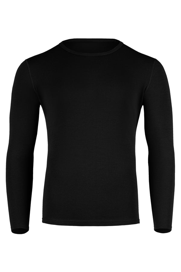 Men's 250 Thermal Long Sleeve Crew Black Front