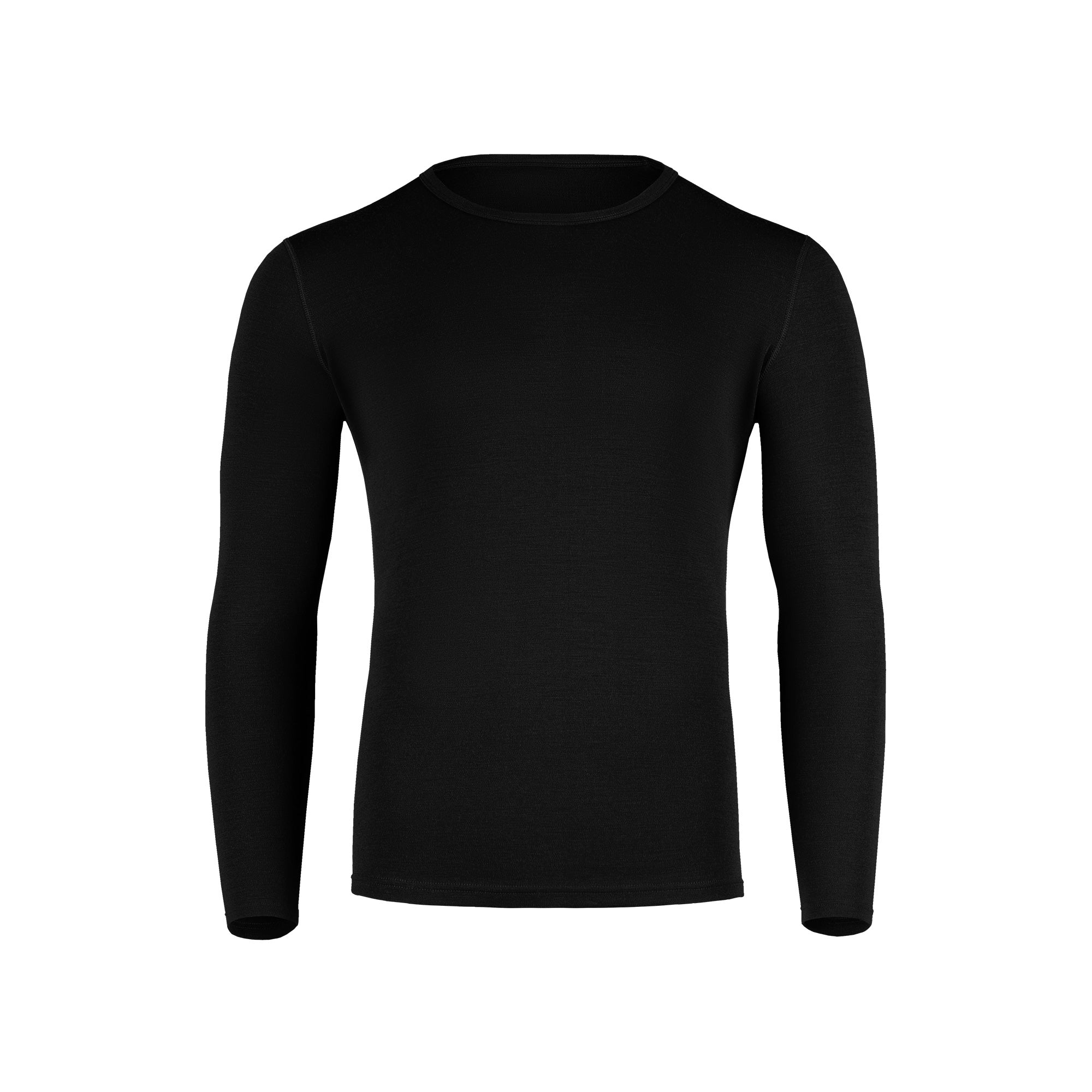 Men's 250 Thermal Long Sleeve Crew Black Front