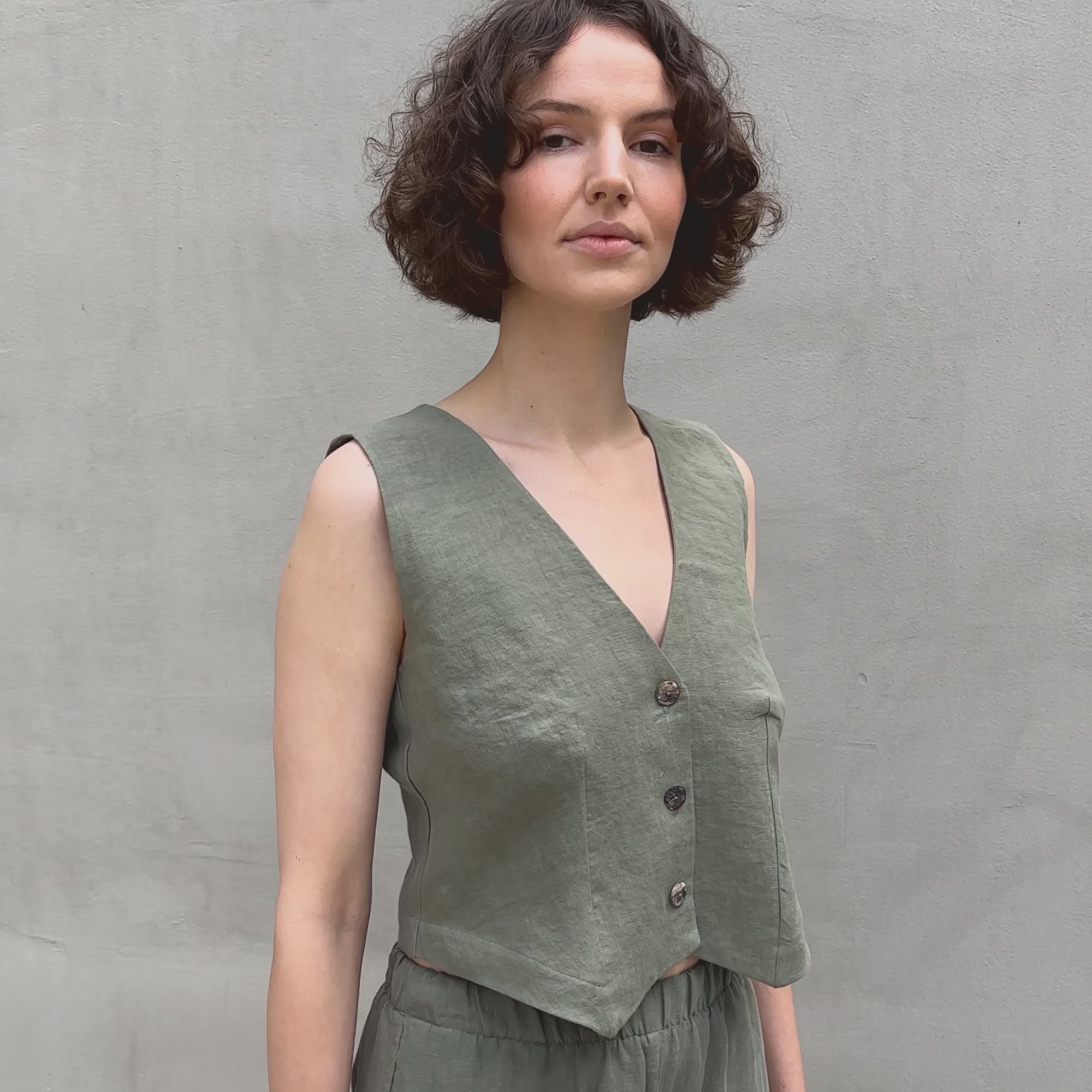 Women's Linen Waistcoat Ava