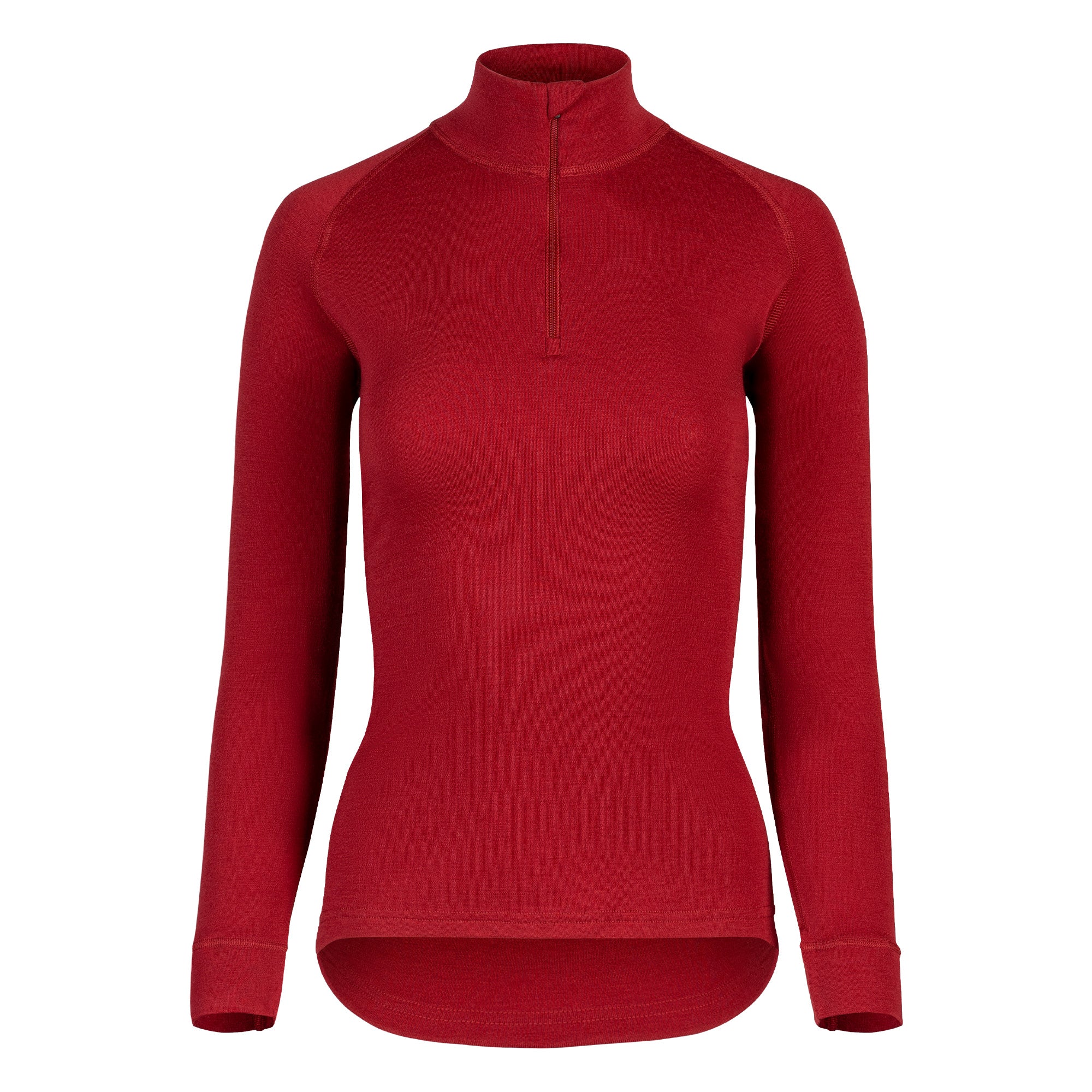 Women's Zip neck top 250gsm Royal cherry