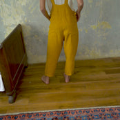 Linen Pinafore Jumpsuit Nicci Spicy Yellow