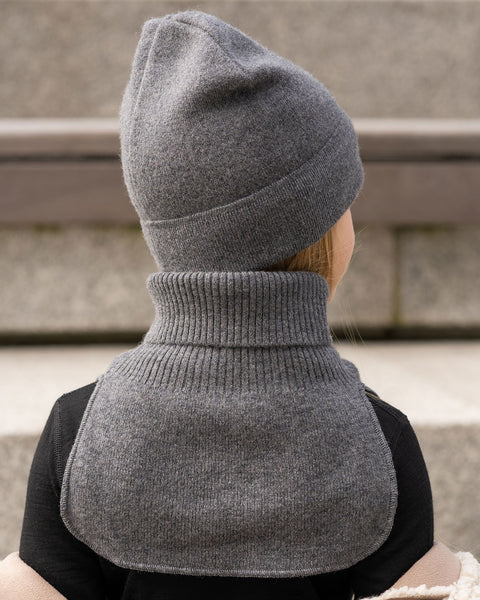 Kids Knitted Beanie, Dickie &amp; Gloves 3-Piece Set Dark Gray