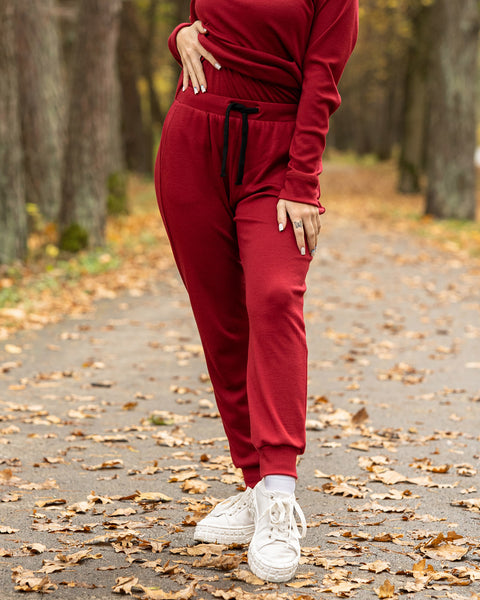 Women&#39;s Jogger sweatpants 250gsm Royal cherry