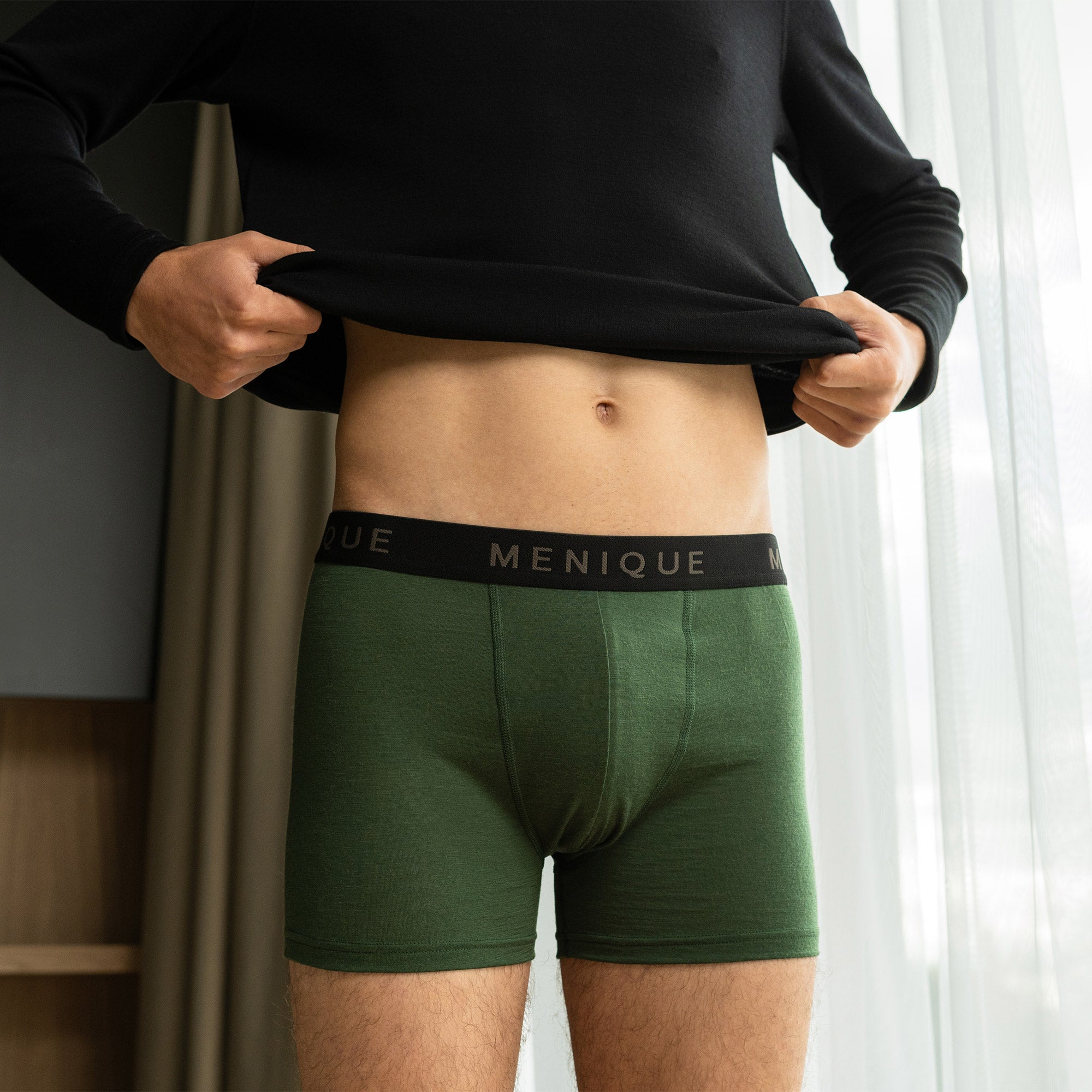 Men s Merino 160 Short Boxer Briefs Dark green