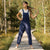 Linen Pinafore Jumpsuit Nicci Storm Blue