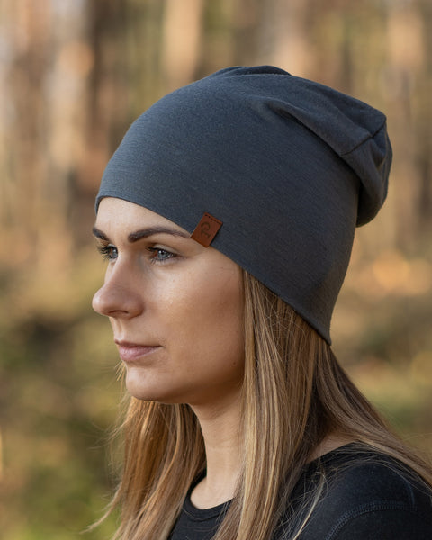 menique 	Women&#39;s Merino Beanie Hat Perfect Grey Color