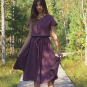 Front Button Dress Brigit Shadow Purple