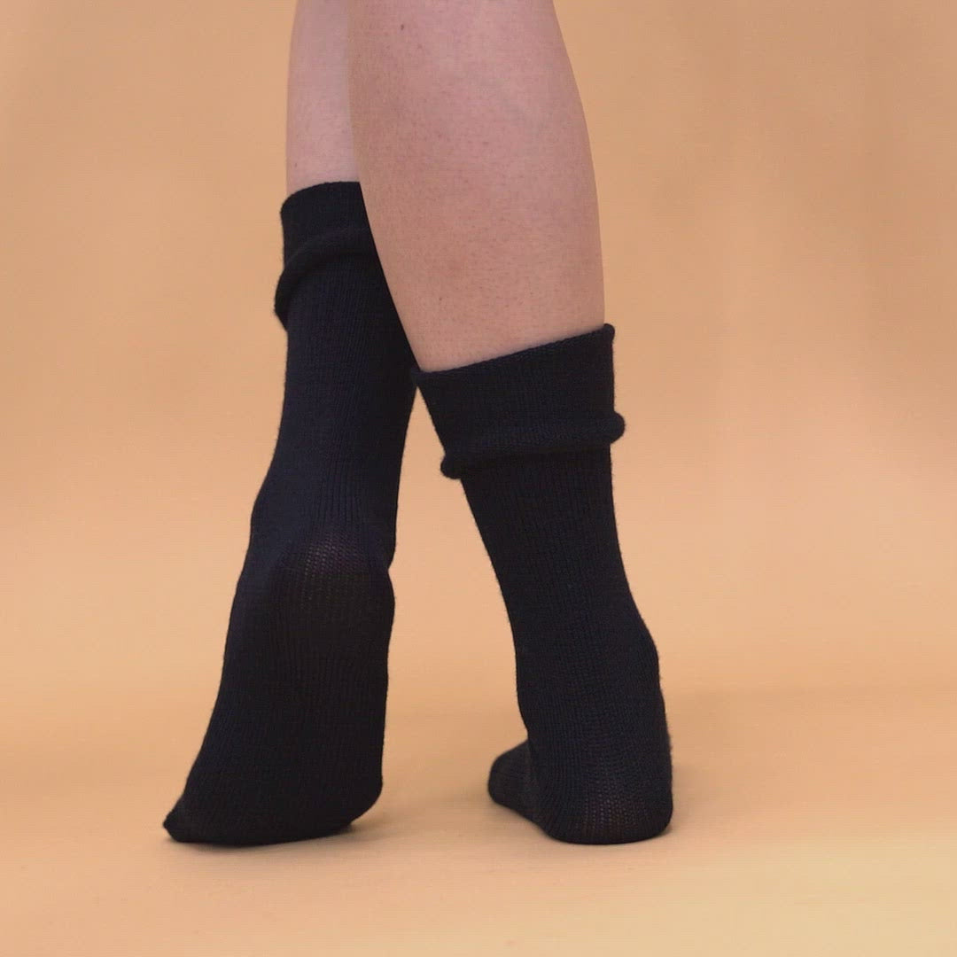 Women's Knit Socks Merino Black