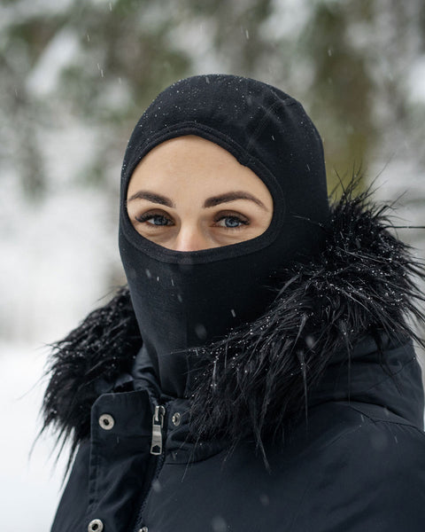 Women&#39;s Merino 250 Balaclava Face Cover Black