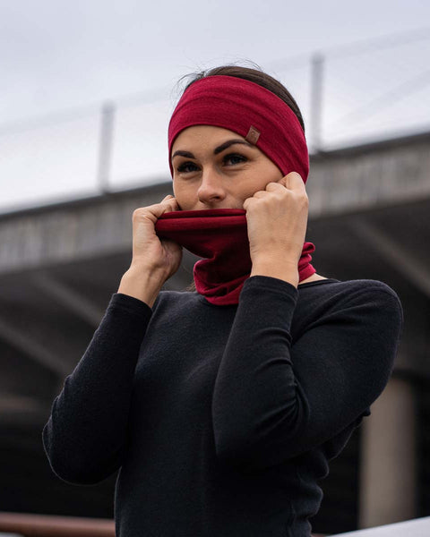 Women&#39;s Headband 160 Merino Royal Cherry